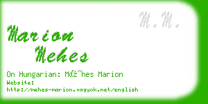 marion mehes business card